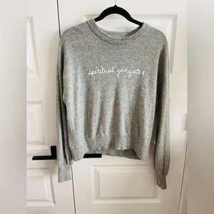 Spiritual Ganster Cashmere Wool Blend Crop Gray Sweater Size Small (Read Below)